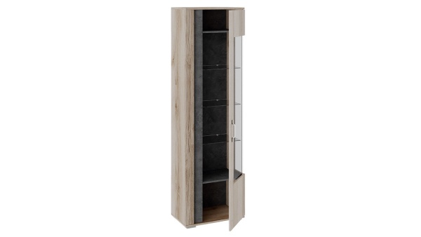 Шкаф для Посуды «Брайтон» (Камень/Дуб Делано)/Ш-594 × В-1974 × Г-387 мм